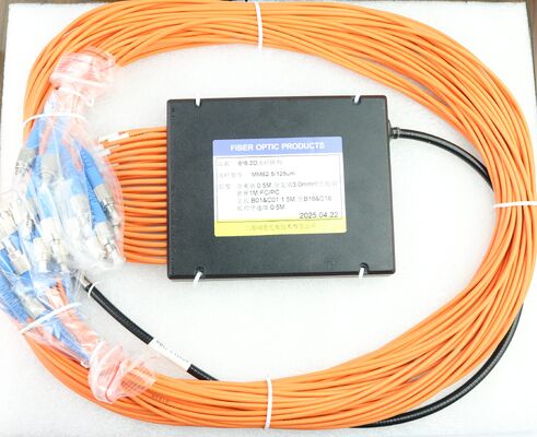 6x6 제곱 2D FA MM 62.5/125um 장갑 튜브 섬유 정렬과 함께 섬유 배열